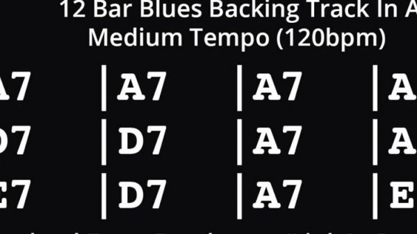 Минус для гитары Блюз Ля Мажор Шаффл 120bpm A major Blues 12 тактовый квадрат