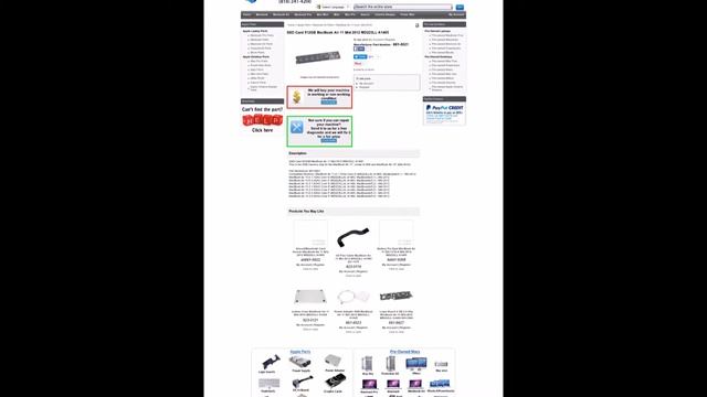 661 6621   SSD Card 512GB MacBook Air 11 Mid 2012 MD223LL A1465