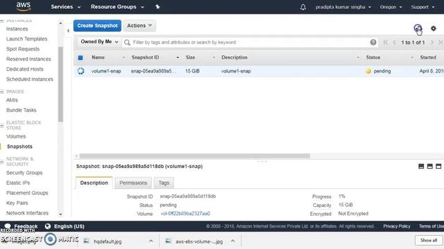 How To Take Snapshot of a EBS volume in AWS Cloud смотреть онлайн