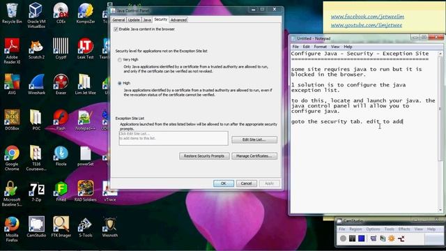 How to Configure Java Security - Exception Site List смотреть онлайн