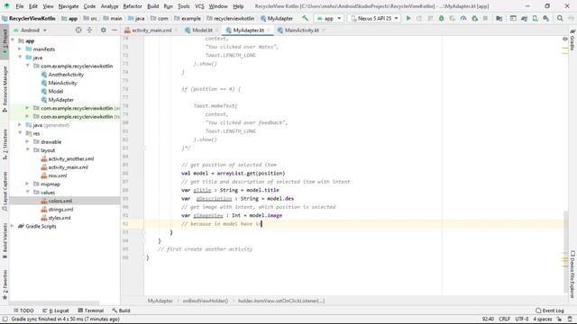 Recyclerview Pass Data with Intent in android kotlin - Part 2 смотреть онлайн