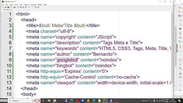 Programação Web 04 - Tags META e TITLE - cache - expiração de páginas смотреть онлайн