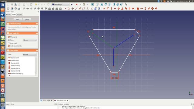 FreeCAD Sketching an Hexagon смотреть онлайн