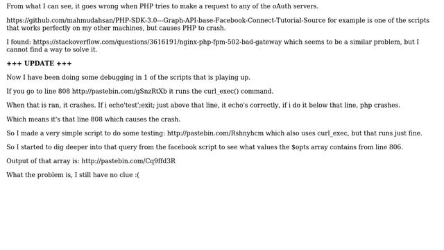 PHP crashing during oAuth scripts смотреть онлайн