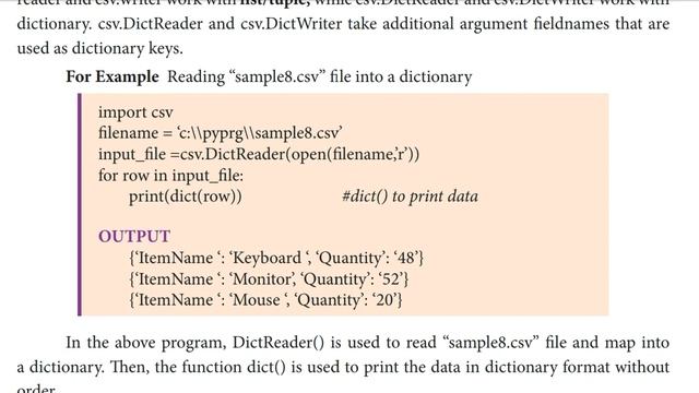 XII STD - CHAPTER: 13 Reading CSV file Dictionary смотреть онлайн