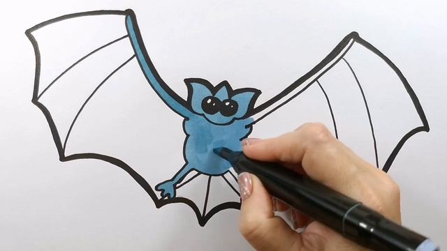 ЛЕТУЧАЯ МЫШЬ / ХЭЛЛОУИН / мультик раскраска для детей / Нарисуй Ка смотреть онлайн