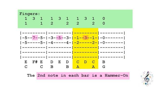 034 Double Stops in G Major for Guitar - Learn Tablature - Easy Beginners Level
