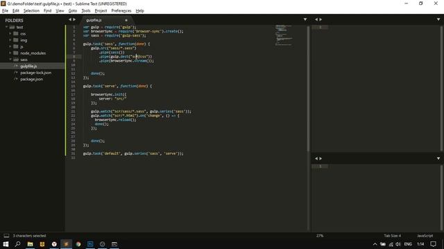 Как установить и настроить Gulp 4 за 10 минут. Готовый GulpFile.js с BrowserSync и SASS. смотреть онлайн