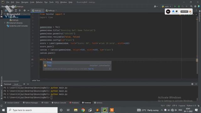 Create a paddle or bat using python TKinter | @CodeToEverything смотреть онлайн