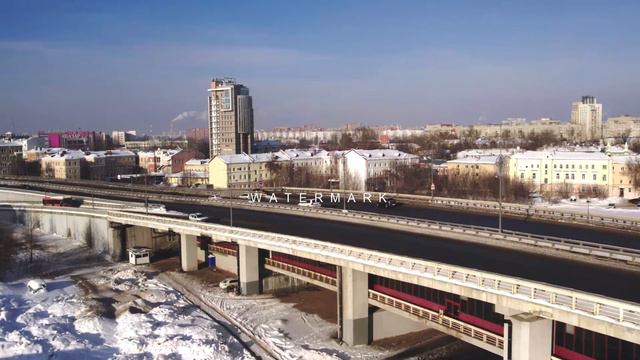 Метромост Нижний Новгород.Зима.Аэросъемка.Футажи Нижнего Новгорода.Мосты Нижнего Новгорода смотреть онлайн