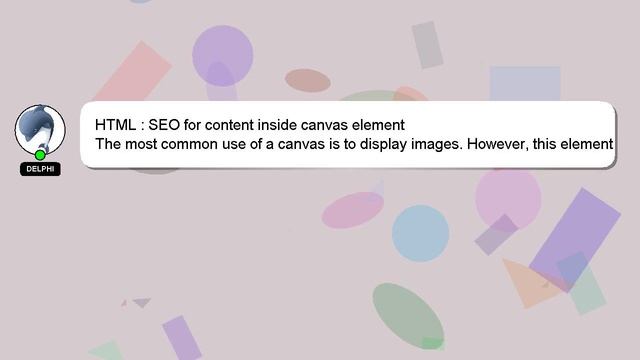 HTML : SEO for content inside canvas element смотреть онлайн