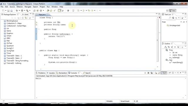 Learn Java Tutorial for Beginners, Part 21: toString() and the Object class смотреть онлайн