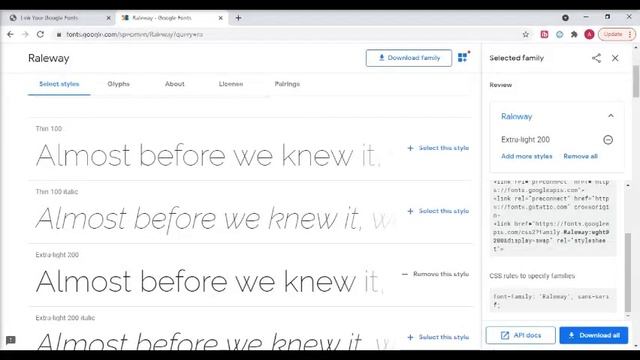 Link Google Fonts HTML & CSS смотреть онлайн
