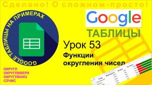 Google Таблицы. Урок 53. Функции округления чисел ЦЕЛОЕ ОКРУГЛ ОКРУГЛВВЕРХ ОКРУГЛВНИЗ