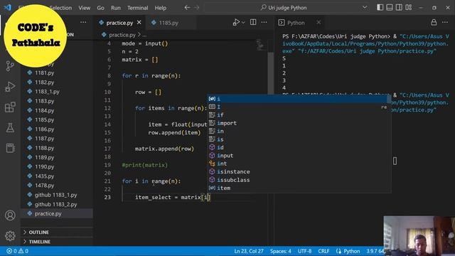 BEE 1185 - Above the Secundary Diagonal Solution | Python3 Programming on Beecrowd Beginner Day 95 смотреть онлайн