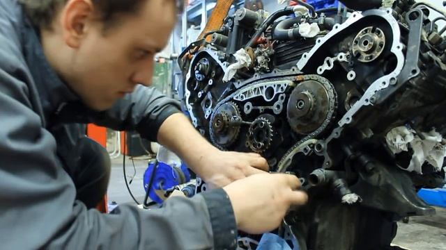 Audi 3.0TDI timing chain replacement | Audi 3.0TDI ketivahetus смотреть онлайн