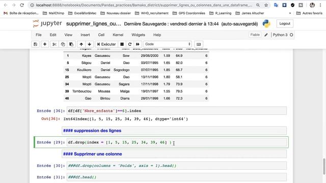 Comment supprimer les lignes et / colonnes dans pandas de python смотреть онлайн