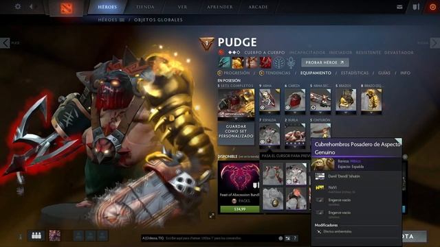 Arcana Pudge + Ripper's Reel+Scavenging Guttleslug Gold+Trapper's Treachery+Crow's Feet