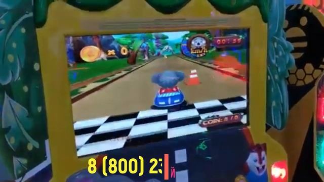 Jungle Racing Аттракцион Качалка с видео игрой смотреть онлайн