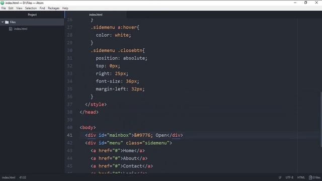 Animated Side Navigation Bar Using Html Css and Javascript смотреть онлайн