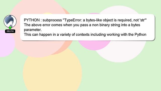 PYTHON : subprocess "TypeError: a bytes-like object is required, not 'str'" смотреть онлайн