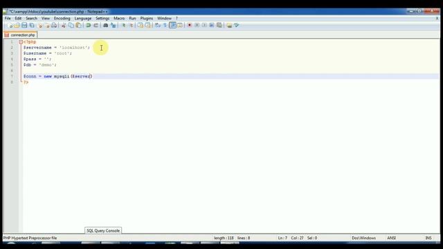 Connect to MySQL with PHP in XAMPP / Create a new database смотреть онлайн