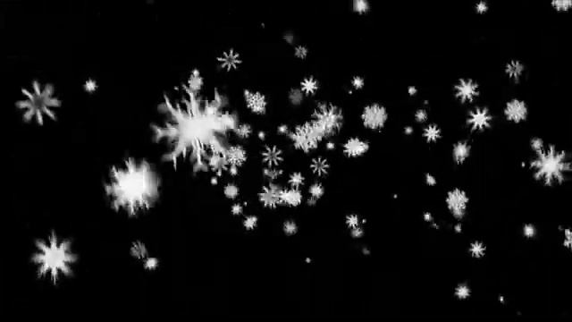 Футажи для видеомонтажа "Падающие снежинки на чёрном фоне" смотреть онлайн