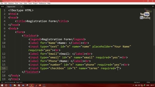 How to create a Registration Form using HTML5 смотреть онлайн