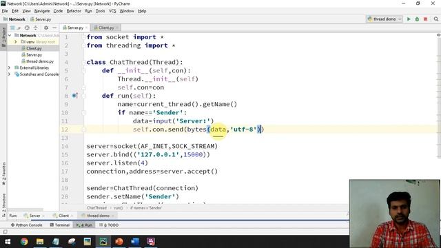 Socket Programming with Multi threading - Chat Application Program in Python смотреть онлайн