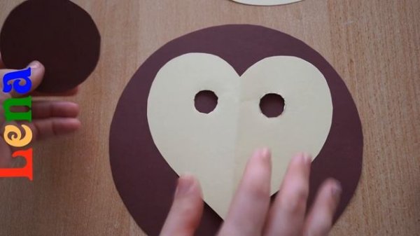 Affen Maske basteln mit Lena ? How to make monkey mask ? как сделать маску обезьяны