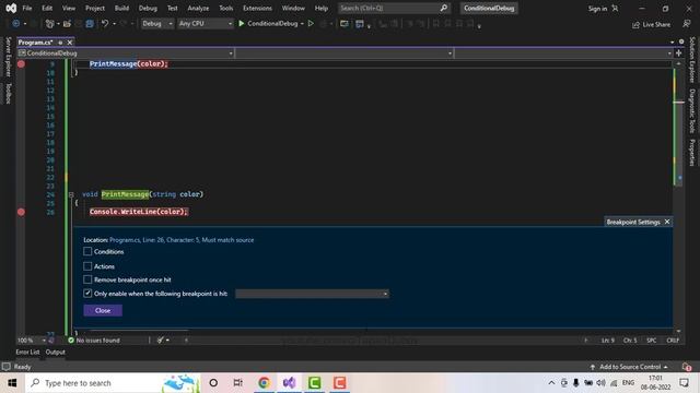 visual studio conditional breakpoint, Action Breakpoint смотреть онлайн
