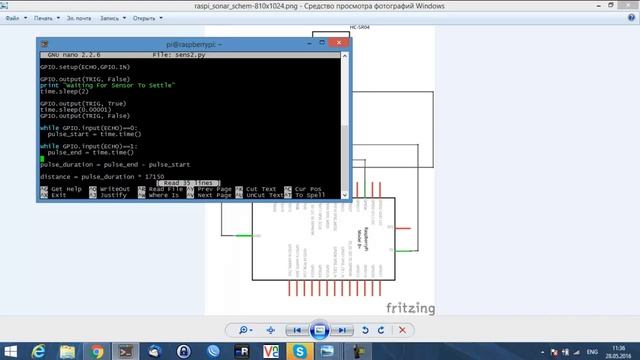 Подключение датчика HC-SR04 к Raspberry pi 2 смотреть онлайн