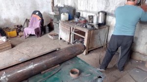 Наконец-то закончили выхлоп. Самодельная выхлопная труба для кировца К-700.