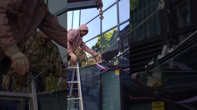 Старый монтаж стеклянного козырька ФОТО #секретыоконщика