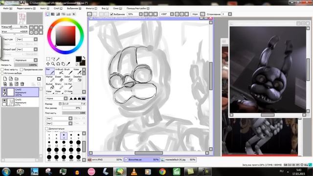 [Fnaf] Drawing Bonnie (New Generation) #1 - SAI - Рисуем Бонни смотреть онлайн