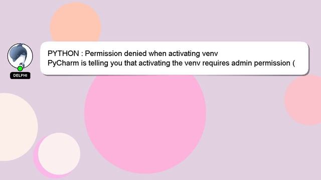 PYTHON : Permission denied when activating venv смотреть онлайн