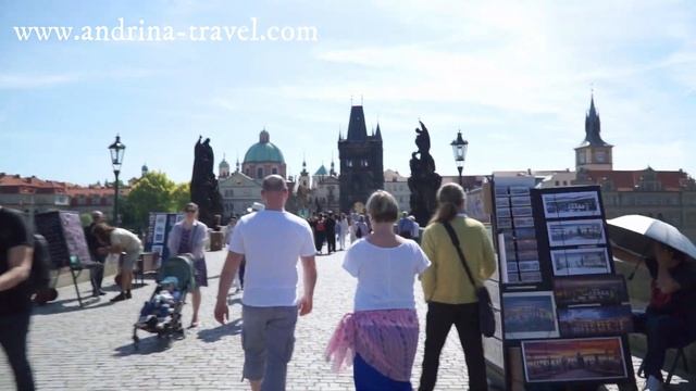 Карлов мост,Прага.Прогулка по мосту и съемка со сторожевой башни. смотреть онлайн