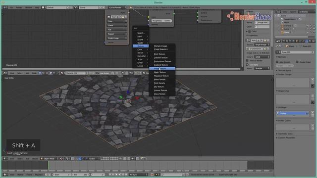 Add Normal Map into A Material using Node Editor in Blender Cycles 2.79 смотреть онлайн