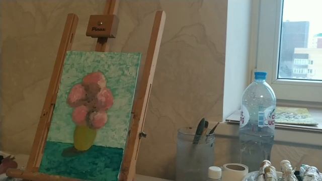 Живопись | Букет цветов в вазе | Натюрморт | Масляные краски на холсте смотреть онлайн