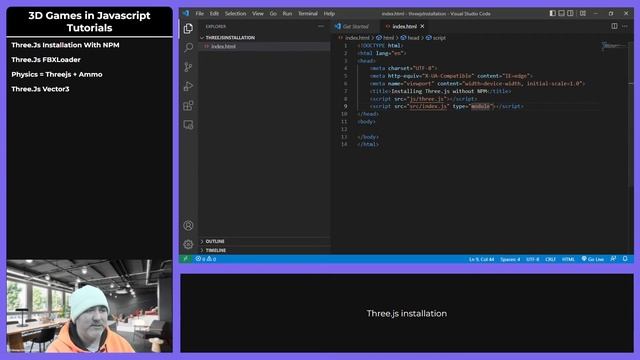 Three.js installation without NPM - The BEST way смотреть онлайн