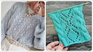 Любовь с первого взгляда! Свяжите,вам понравится! Узор  для топов и джемперов на любой сезон!