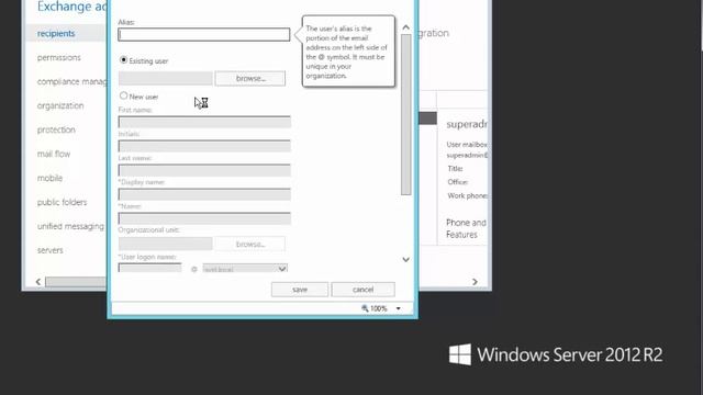 Windows server 2012 - добавление доменного пользователя в Exchange 2013 смотреть онлайн