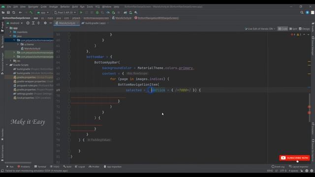 How to Implement Bottom Navigation Swipe Screen in Jetpack Compose | Android | Kotlin | Make it Eas смотреть онлайн
