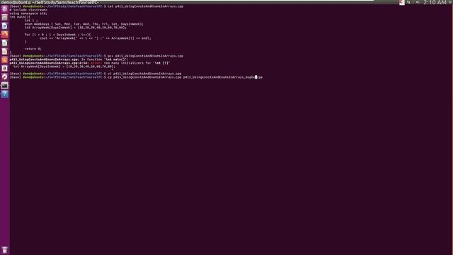 C++ Using consts and enums in Arrays, bug hunting too many initializers for 'int7' смотреть онлайн