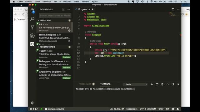 Consumiendo Web Service tipo REST con C# y VS Code | Servicio Web REST смотреть онлайн