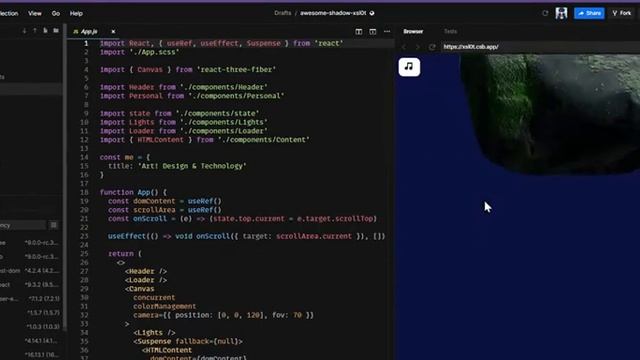 3D react-three-fiber (React + Three.js) смотреть онлайн