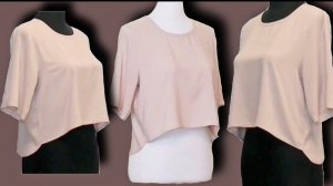 Как сшить блузку-футболку без выкройки? Повседневная блузка. Крой на ткани. Часть 2. Крой и пошив.