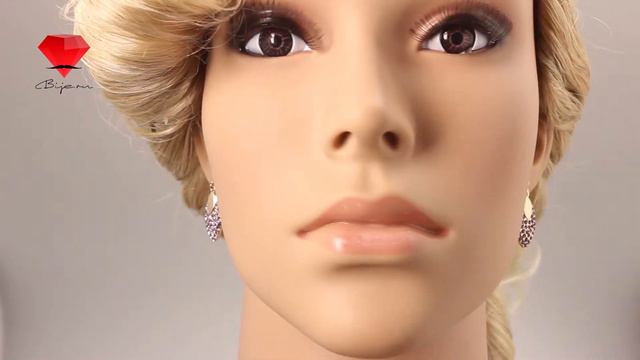 Bije.ru: Серьги в форме лепестка с покрытием из белого золота и кристаллами Swarovski Lois (Луи) смотреть онлайн