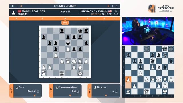 Hans Niemann vs Magnus Carlsen GAME 1 | FTX Crypto Cup | DAY 2 смотреть онлайн