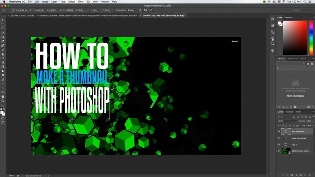 How to Make Professional Thumbnails in Photoshop 2016! смотреть онлайн